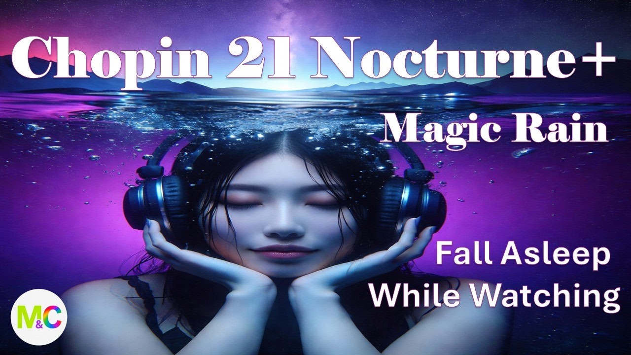 Chopin 21 Nocturnes × Magic Rain | Fall asleep while watching | Relax • Sleep •Meditation (173 min)