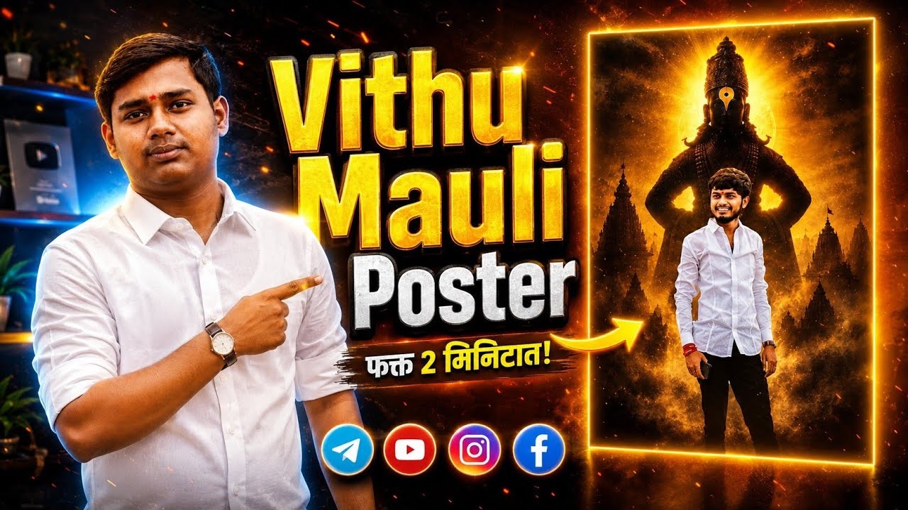विठू माउली Poster बनवा फक्त 2 मिनिटात Insta trending vithu mauli poster|Ai poster editing| AT Editor