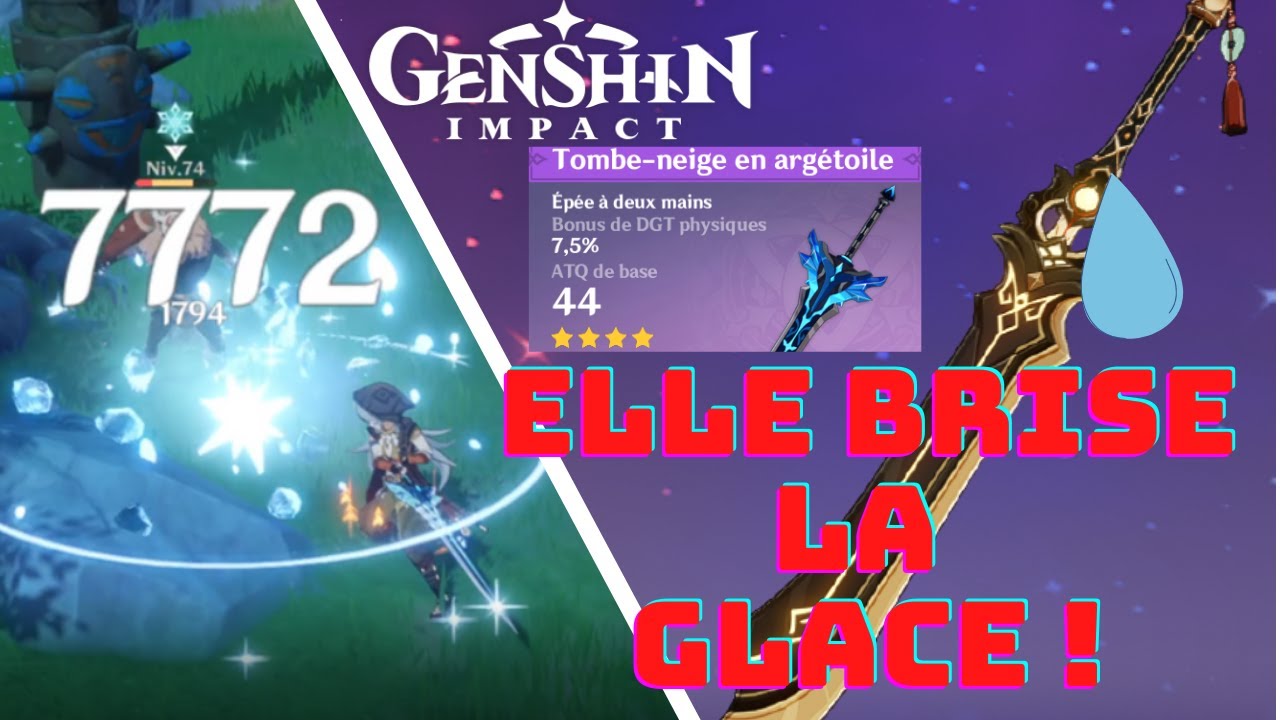 TOMBE-NEIGE EN ARGETOILE VS ESPADON PROTOTYPE - TEST DE LA NOUVELLE CLAYMORE CRAFT - GENSHIN IMPACT