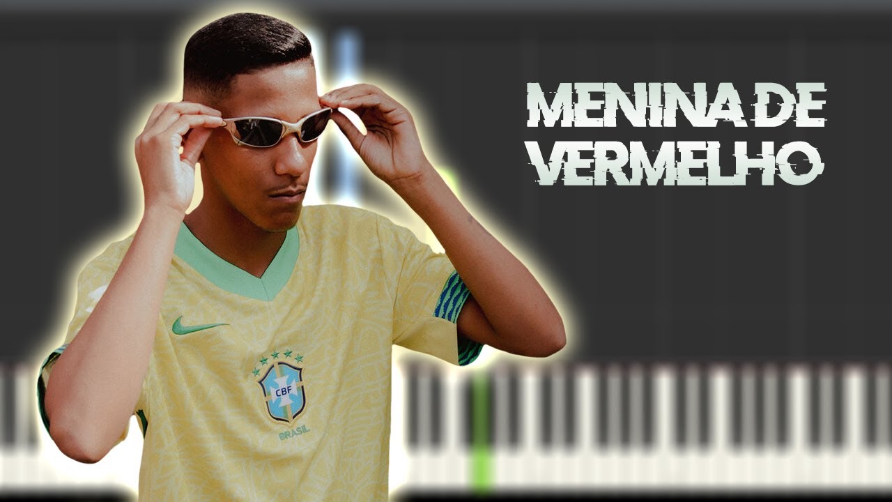 MC Menor JP - Menina de Vermelho | Instrumental Piano Tutorial / Partitura / Karaoke / MIDI