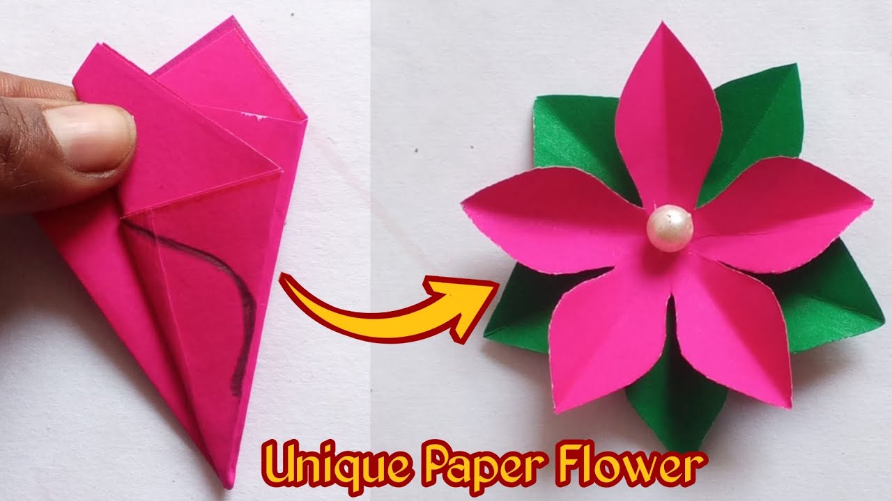 How to make paper flower craft | Beautiful paper flower making idea | Diy paper flower 