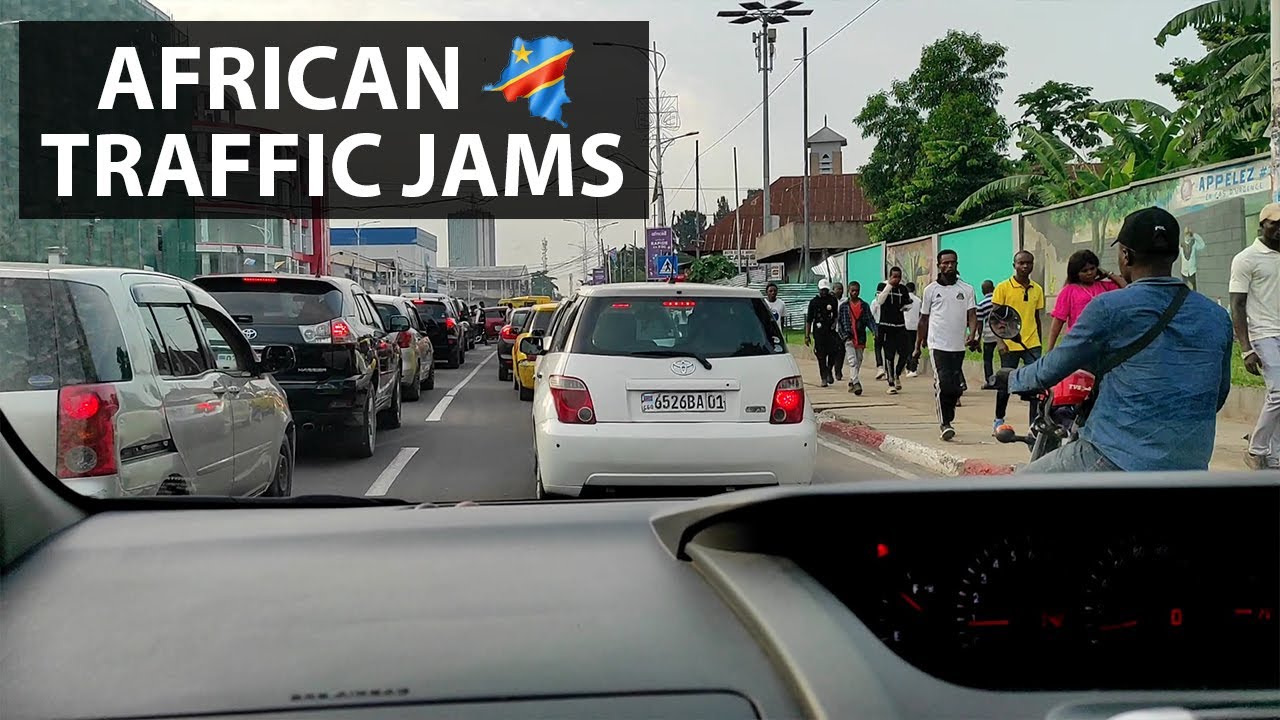 Kinshasa – crowded African City 🇨🇩 with crazy traffic (+ русские субтитры)