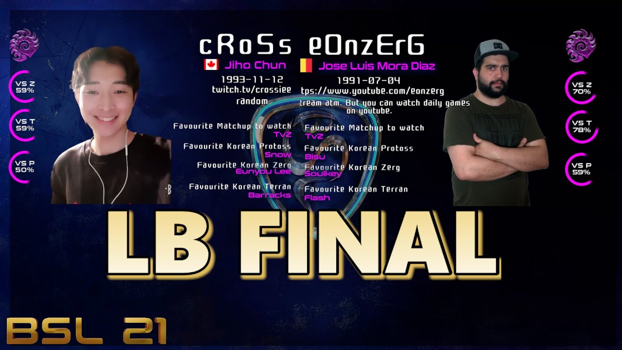 🏆BSL21 LB Finals - cRoSs vs eOnzErG - Zerg vs Zerg - Bo5 - StarCraft BroodWar