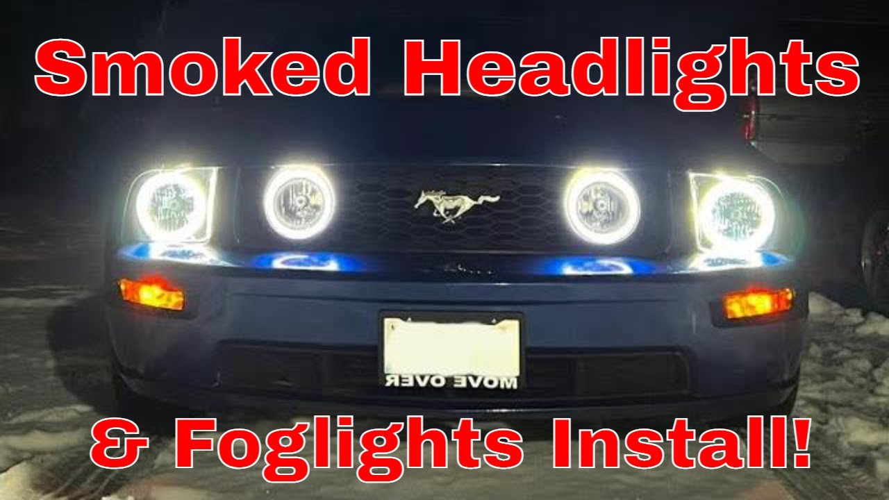 Mustang GT HALO Headlight and Fog light Installation DIY How To! S197 2009 Mustang not foxbody