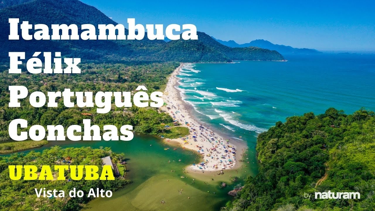 Itamambuca, Praia do F&eacute;lix, Praia do Portugu&ecirc;s e das Conchas - Ubatuba Vista do Alto, imagens a&eacute;reas