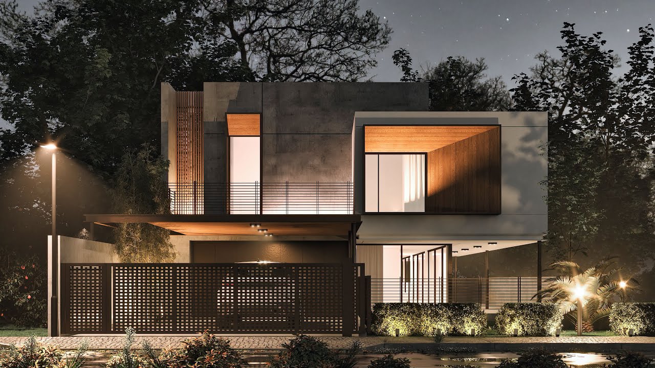 SketchUp VRay 5 EXTERIOR  #24 Night Scene  Environment Fog settings