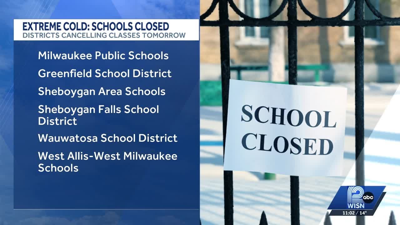School closings SE Wisconsin Jan. 22 11 a.m.