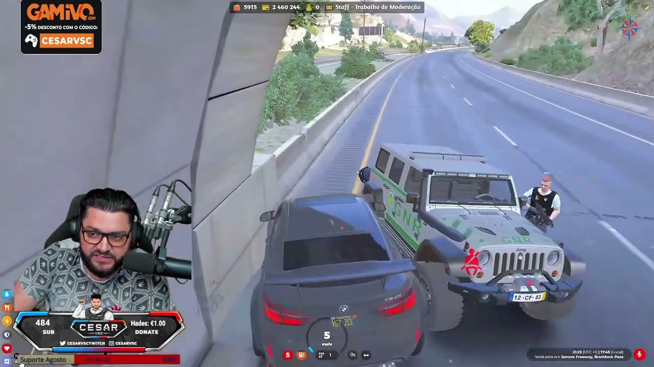 CESARVSC TENTA INTERCEPTAR COMBOIO POLICIAL E ACABA EM REPORT PART1