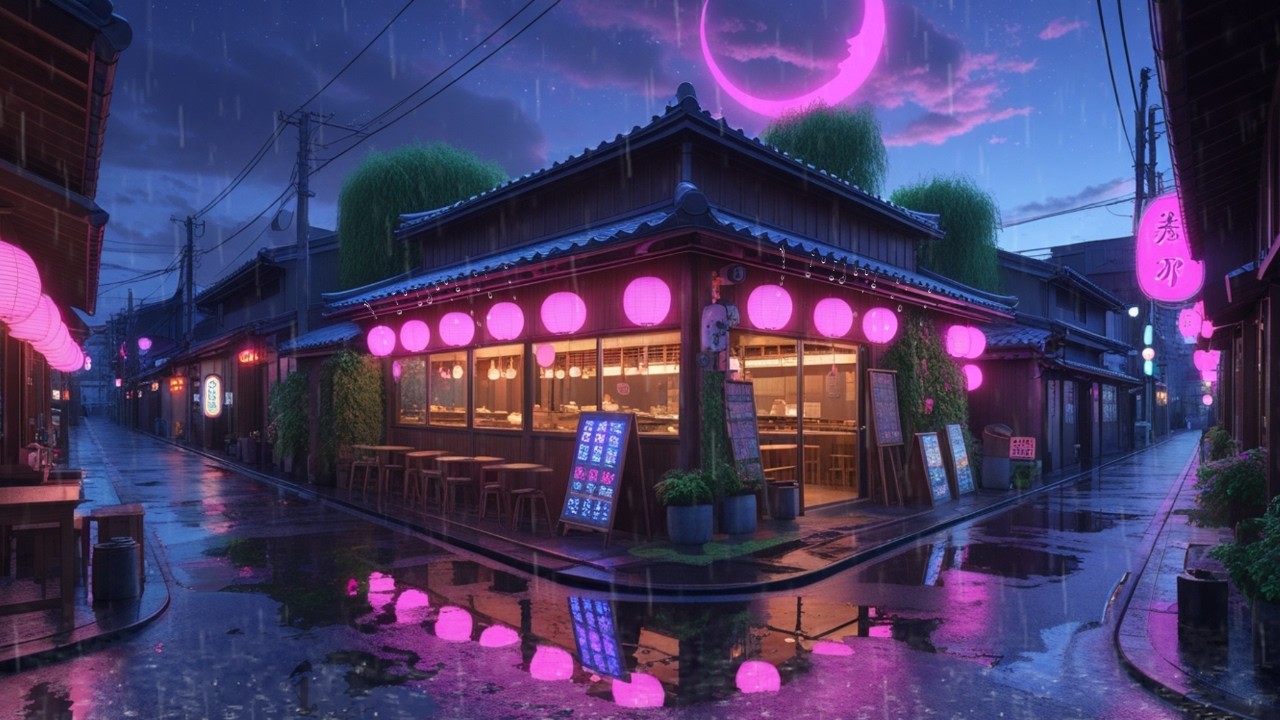 Midnight Japan City Rain Lofi 🏮✨ Cozy Late Night Ambience for Reading, Productivity & Peaceful Sleep