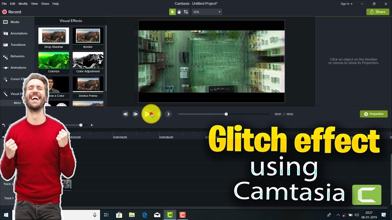 Camtasia studio 9:How to create a Glitch effect using Camtasia