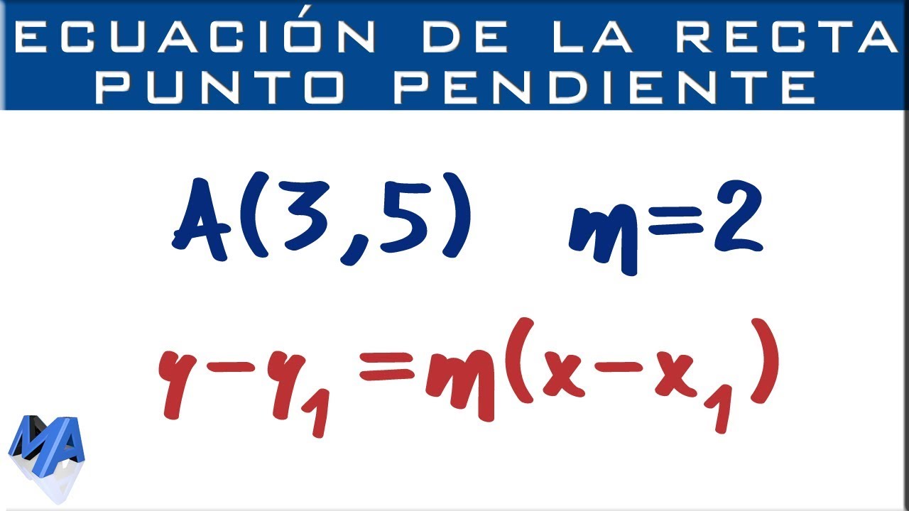 Ecuación de la recta conociendo la pendiente y un punto | Ejemplo 1