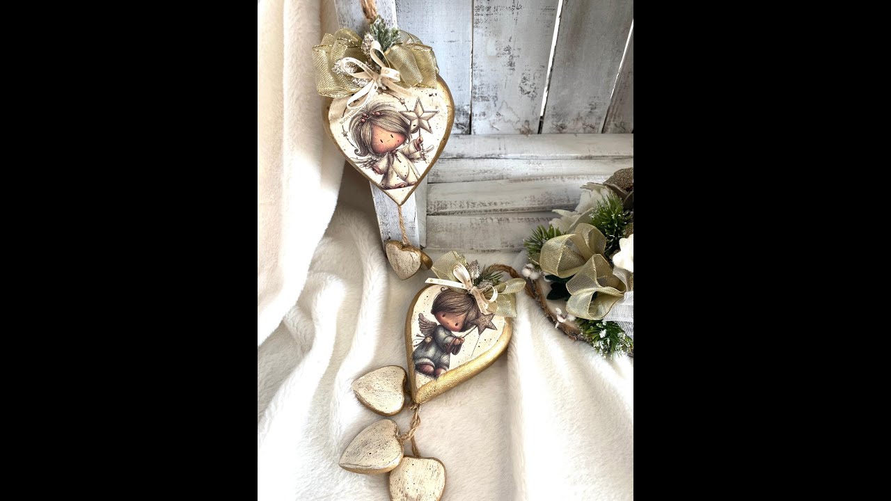 “Trasforma un semplice cuore in legno in una decorazione natalizia 💫