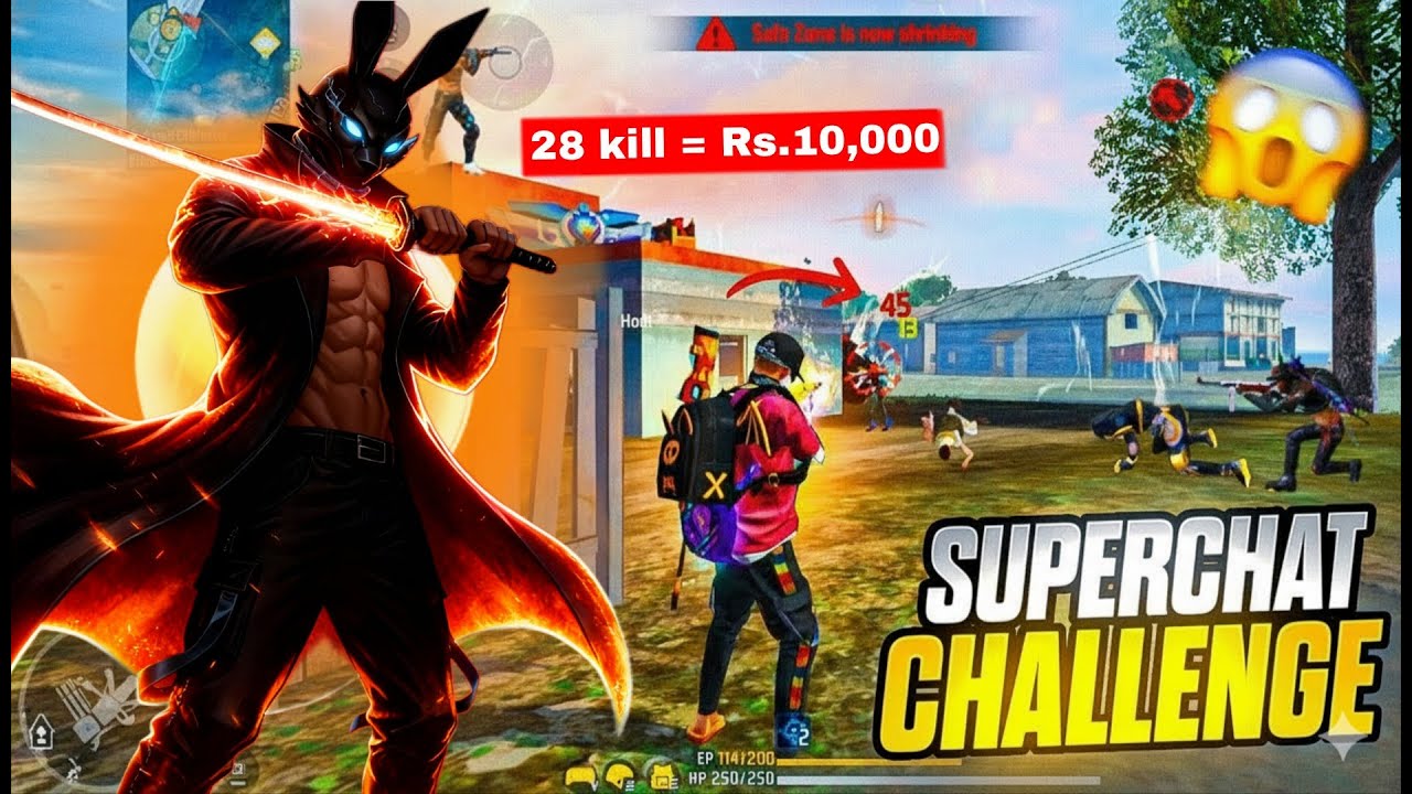 Subscriber superchat challenge 28 kills?🤯 twist ending💔 headshot custom match🥵with subscriber's