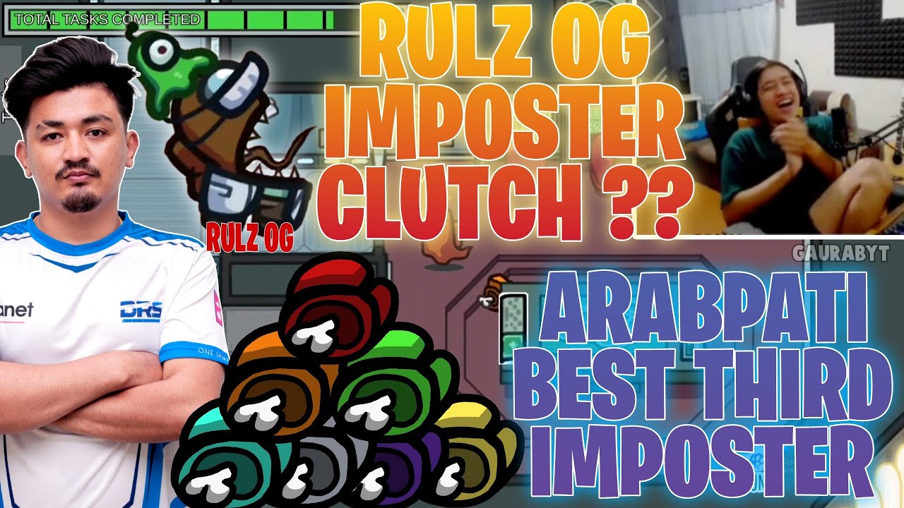 RULZ OG IMPOSTER CLUTCH 😱?? ARABPATI BEST THIRD IMPOSTER 😂 MR HYOZU REACTION - GAURABYT #amongus