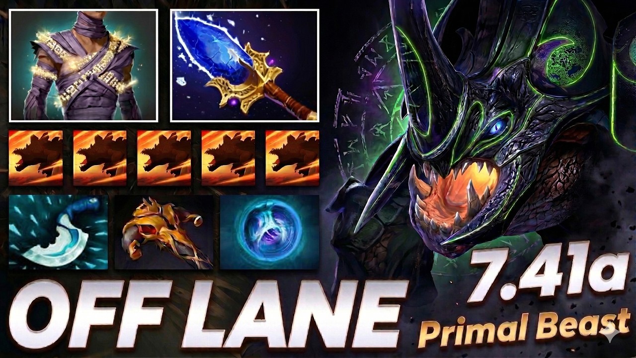 Primal Beast Off Lane | 7.41a | Pos 3 | Dota 2 Gameplay