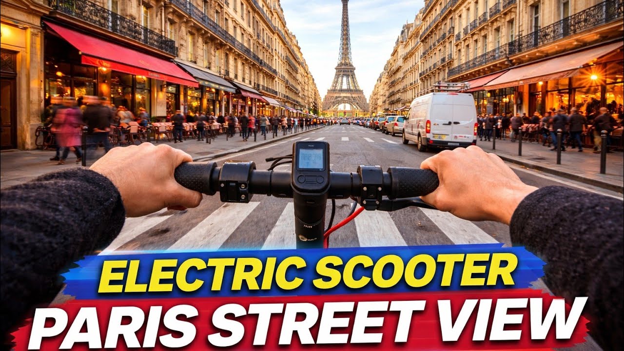 Electric Scooty Ride in Paris 🇫🇷 | Real Street Views, City Vibes & Scenic Urban Tour