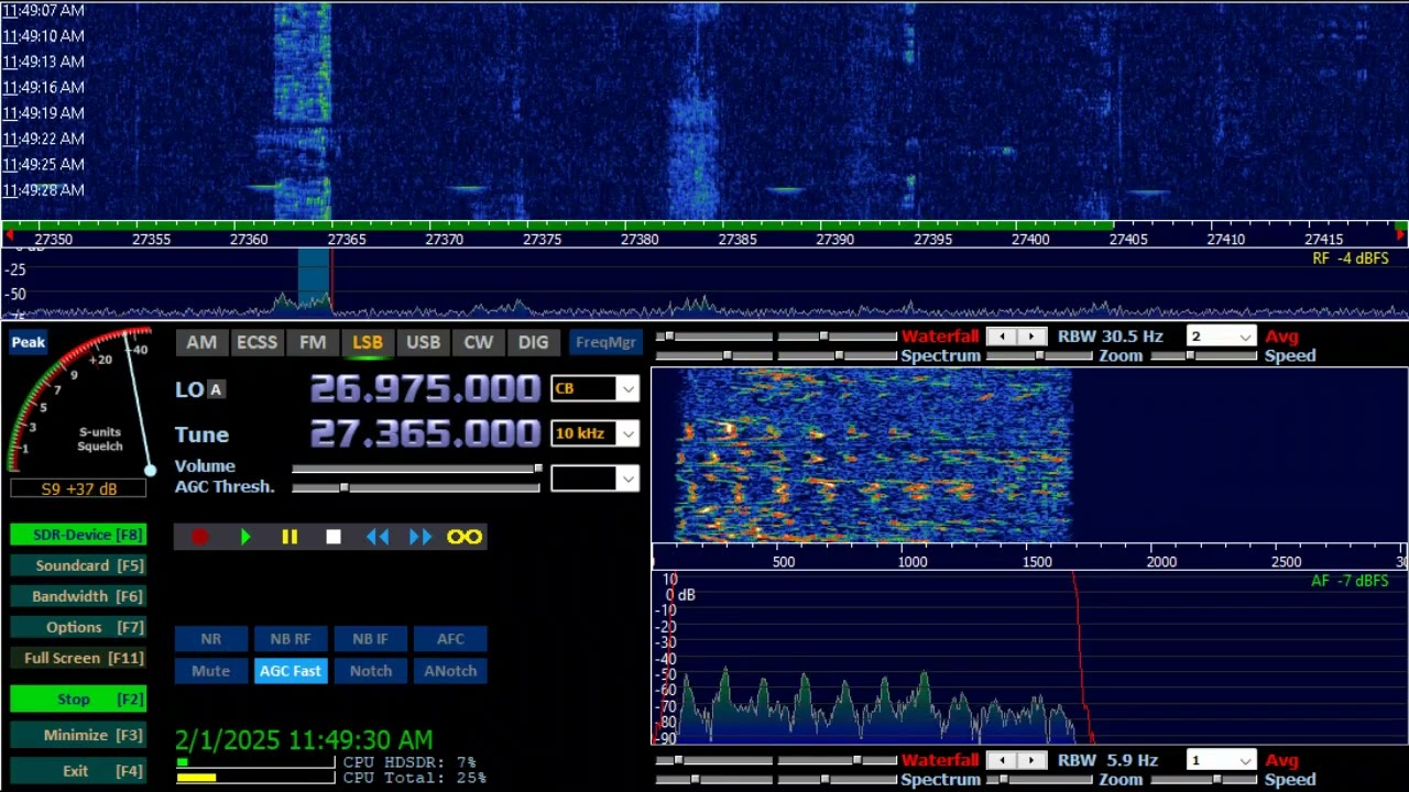 SWLing CB Radio channel 36 SSB 2025 02 01 11 48 39