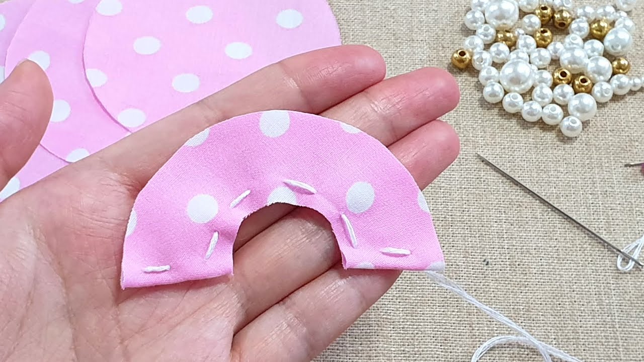Super Easy Flower Making Idea with Fabric - Amazing Hand Embroidery Flower Design Trick -Sewing Hack
