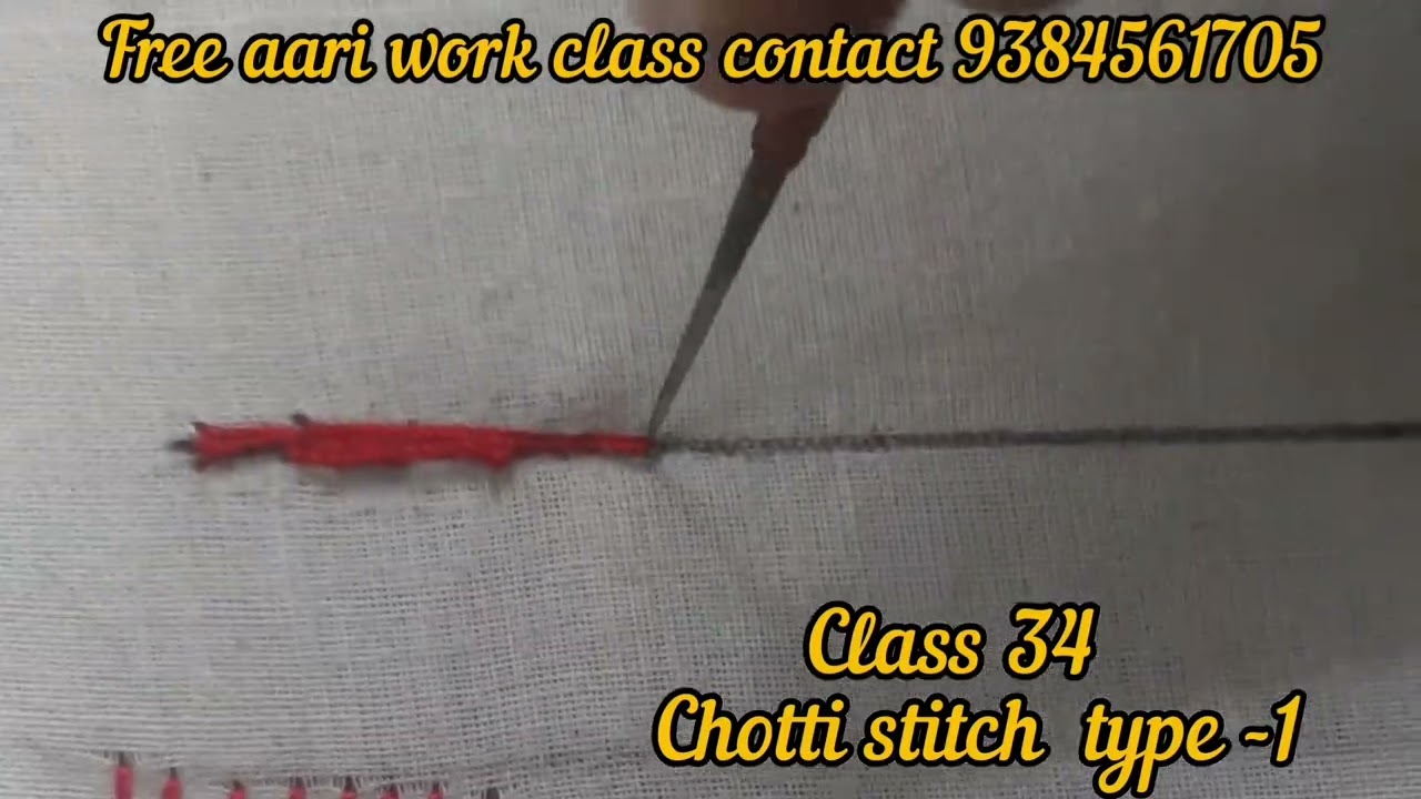 #Chotti stitch type -1#free aari work class online