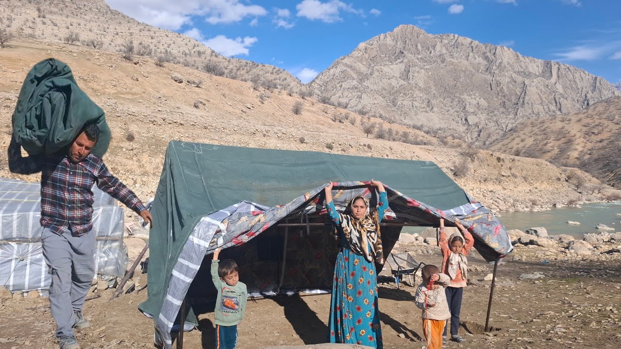❄️⛺ Setting up a tent after years of displacement | Beginning of Tuba nomadic life in the cold