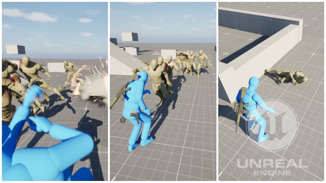 UE5.5 - Zombie AI Controller Demo | Spline Following, Traversal, Sight Perception | Download