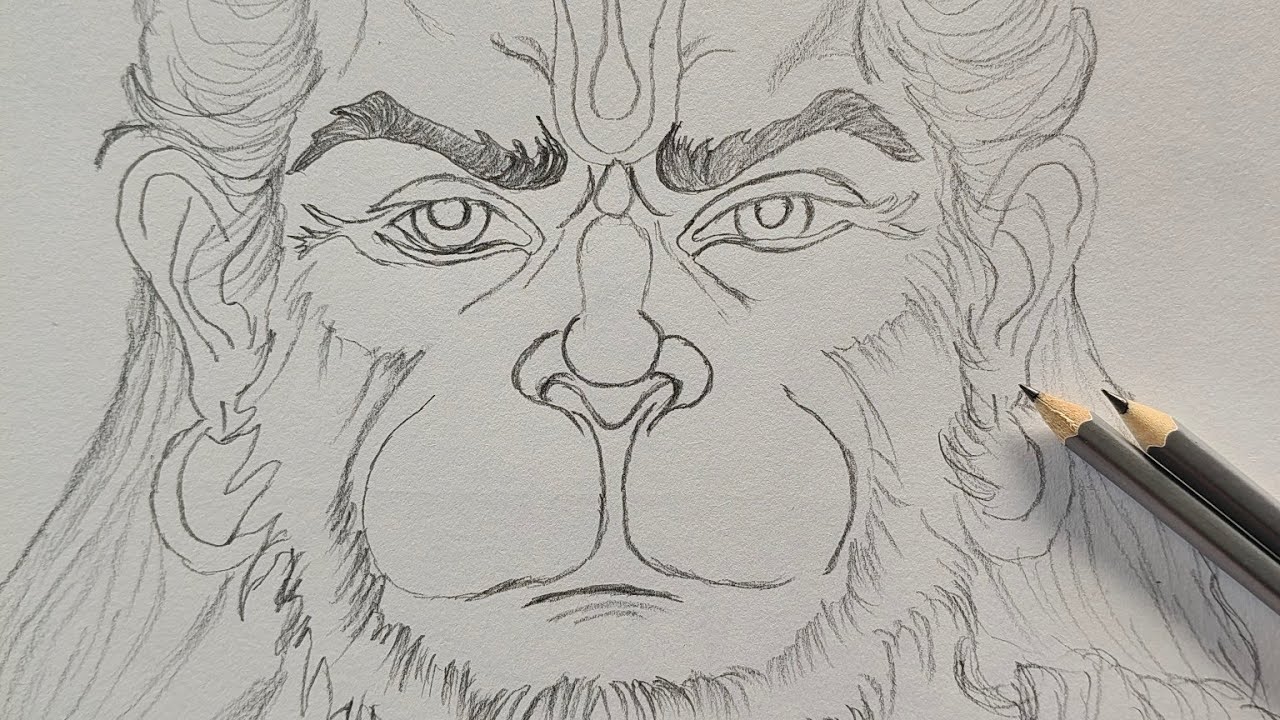 Hanuman ji drawing tutorial!! How to draw Hanuman ji ✨