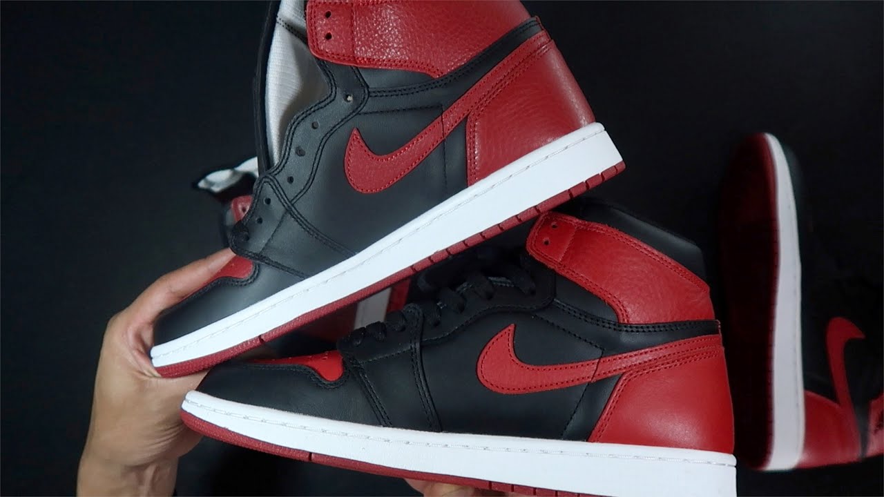 Jordan 1 Bred comparison On Feet