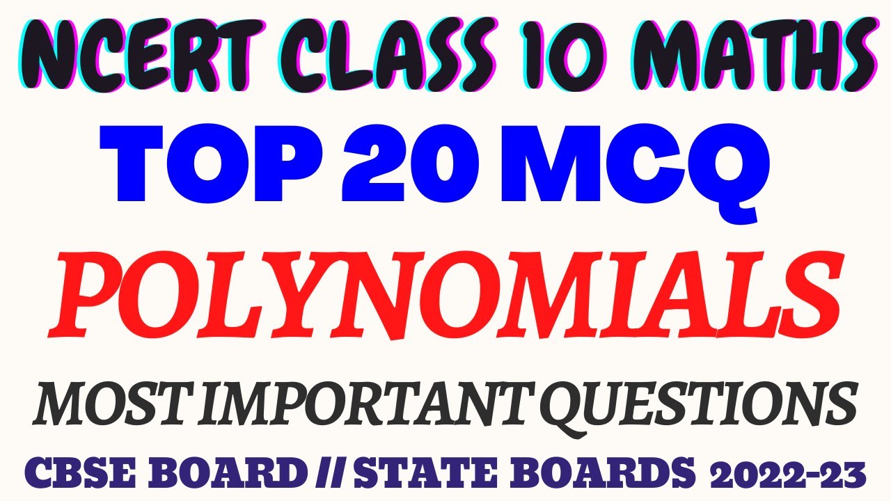 Best MCQ Polynomials Class 10 || MCQ NCERT Class 10 Maths // Class 10 Maths MCQ #term1_mcq