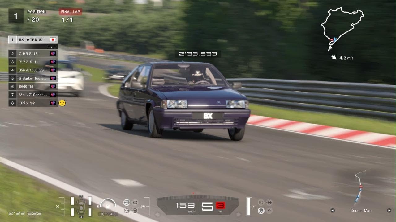 PS5【GT7】Citroen BX 19 TRS '87:995kg:Nürburgring:GT Sophy: #GT7 #PS5