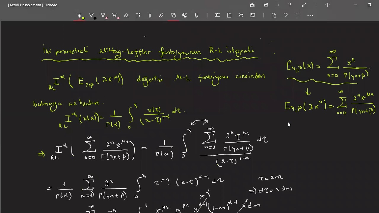 Miitag-Leffler fonksiyonunun  Riemann-Liouville kesirli integrali