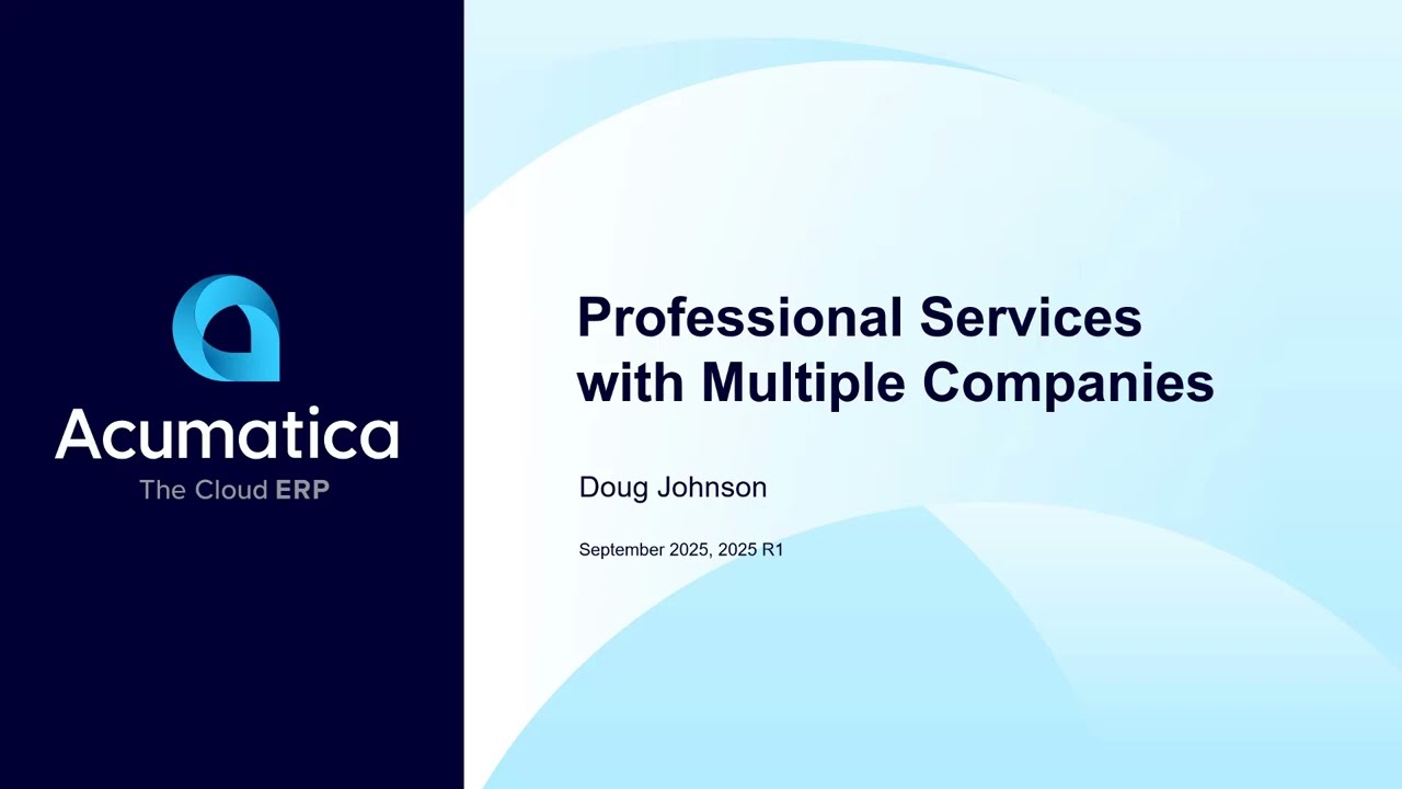 Acumatica Professional Service projects with multiple companies