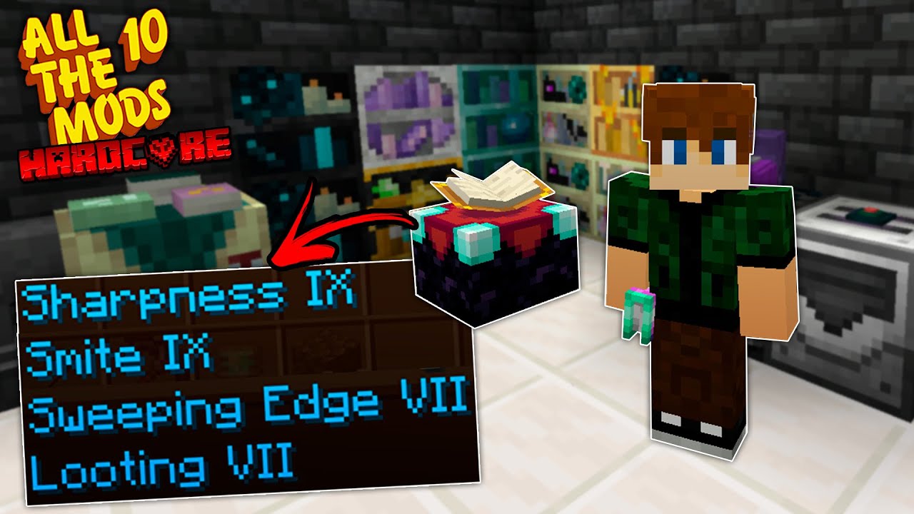 SUPER ENCANTAMENTOS!! Como conseguir com o Apotheosis!! - Minecraft ATM 10 Hardcore E33 (1.21)