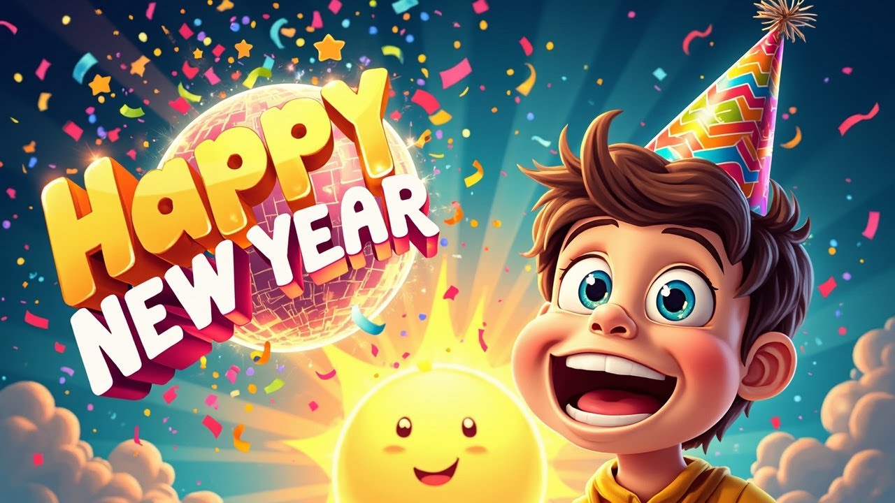 🎉 Hello New Year! 🎶 A Fun Cartoony Kids Song About New Beginnings