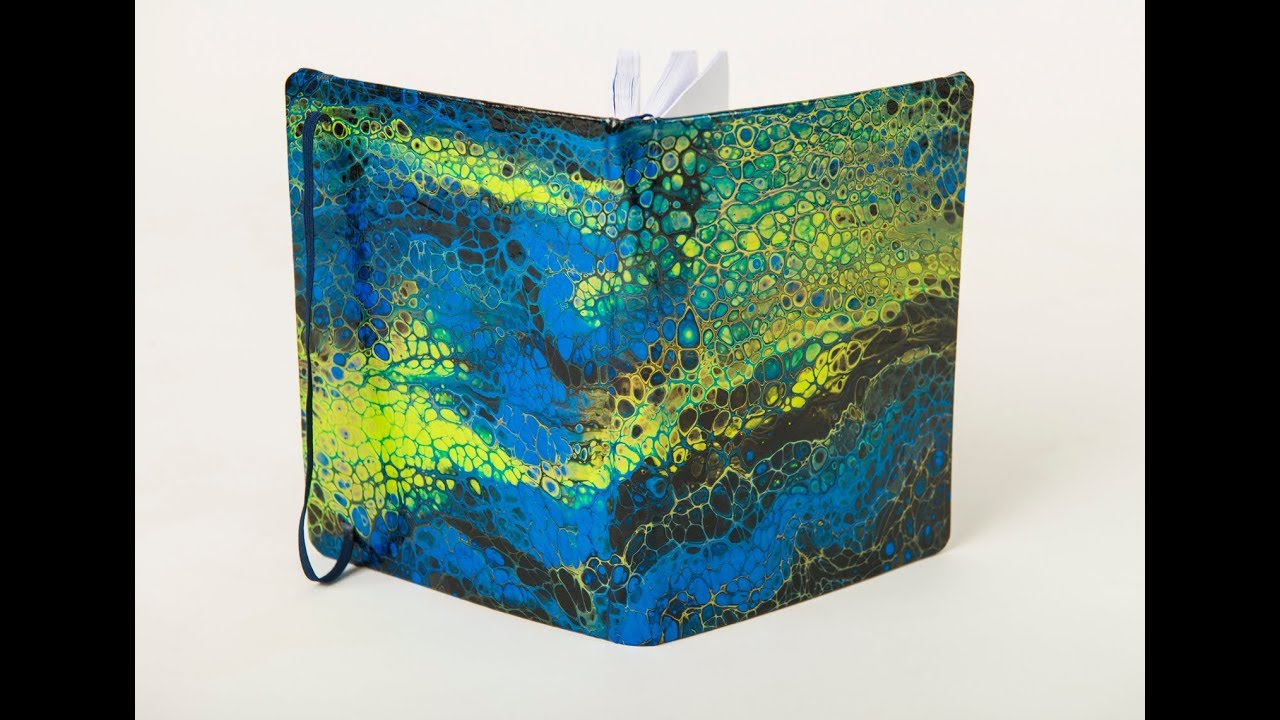 (87) Paint Skin Book Cover with Pretty Green, Blue & Black!!