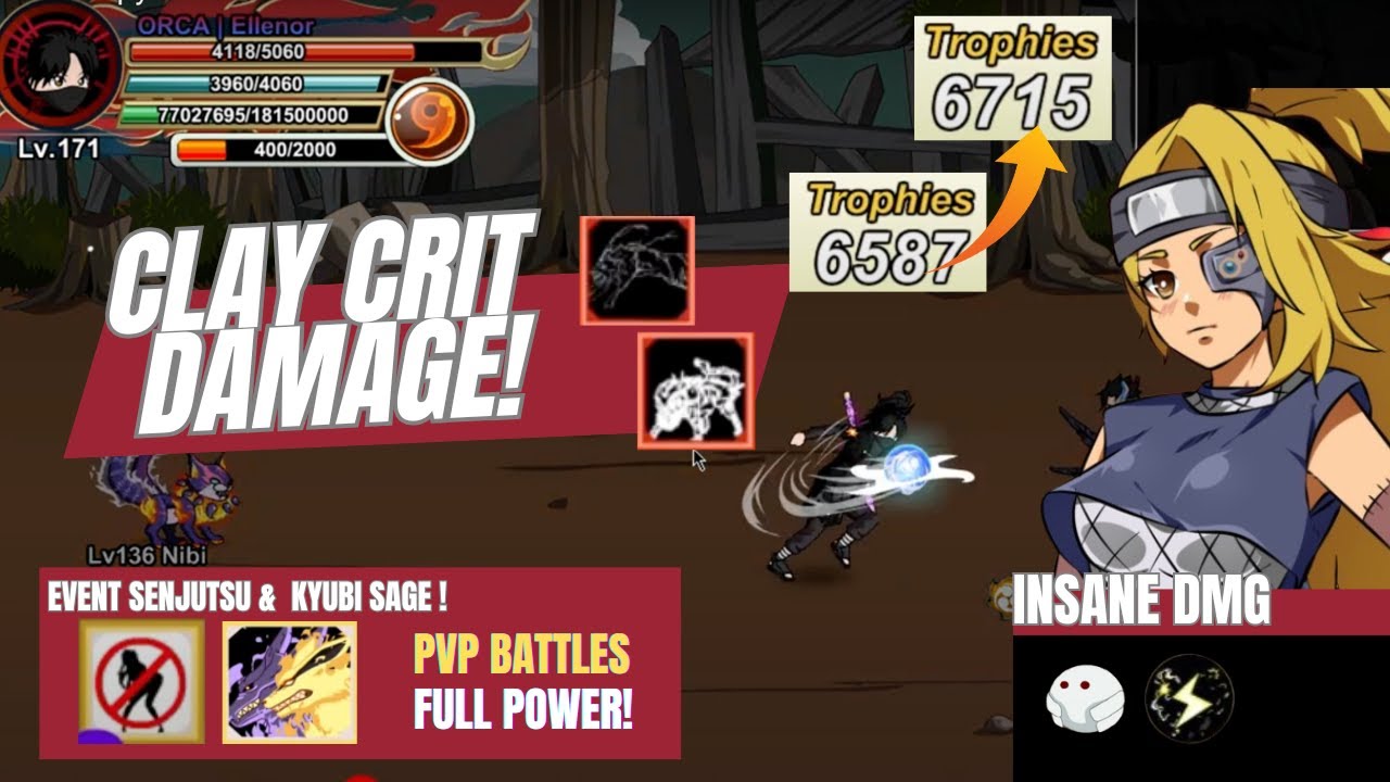 Shinobi Warfare PVP : New Event Senjutsu & New Kyubi Sage Skill ! Clay Talent + FTG + Black Thunder!