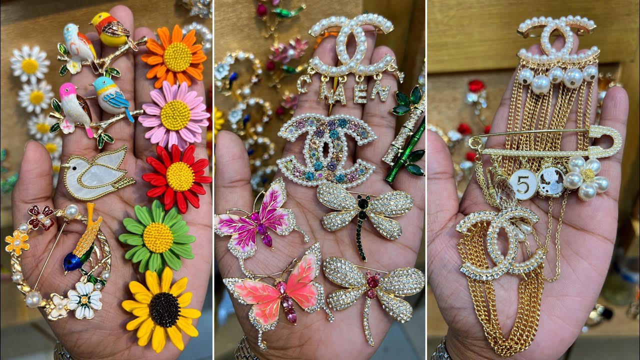 ৩০ টাকা থেকে ব্রুচ কালেকশন || Latest design cute Bruch/hijab accesoris at wholesale price