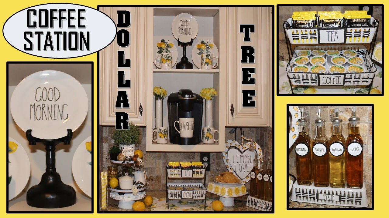 COFFEE STATION DIY (2019) | DOLLAR TREE DIY | LEMON DECOR | Farmhouse Decor