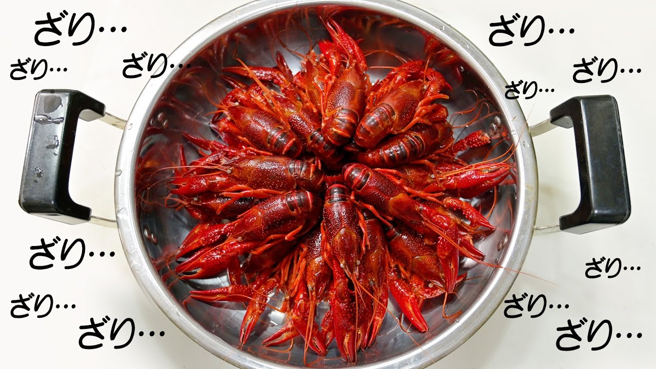 夫に内緒で食卓に1キロのザリガニ料理出してみた