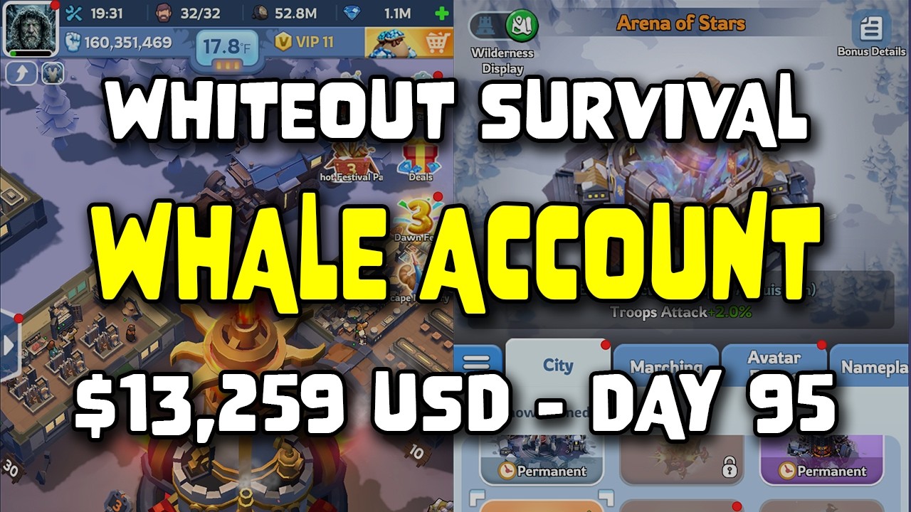 WOS Whale Account - $13,259 USD - Day 95