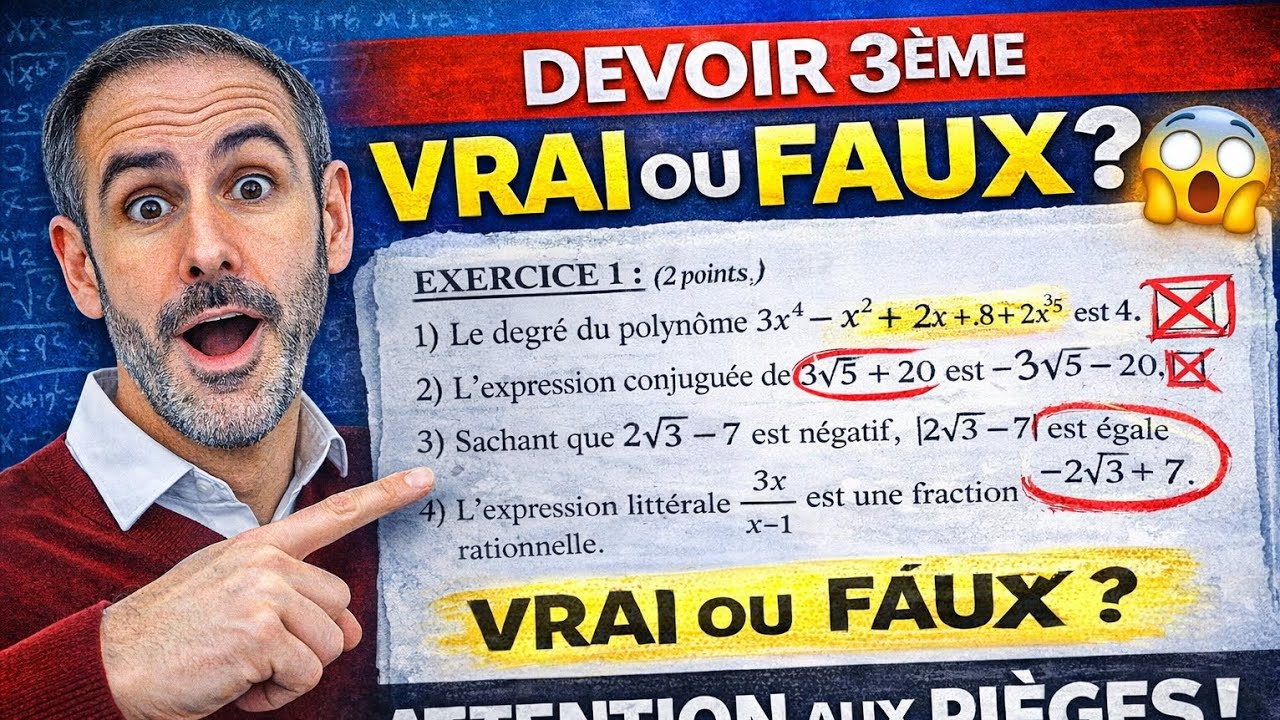 DEVOIR DE MATHS 3ÈME : Attention aux pièges du VRAI ou FAUX ! 😱