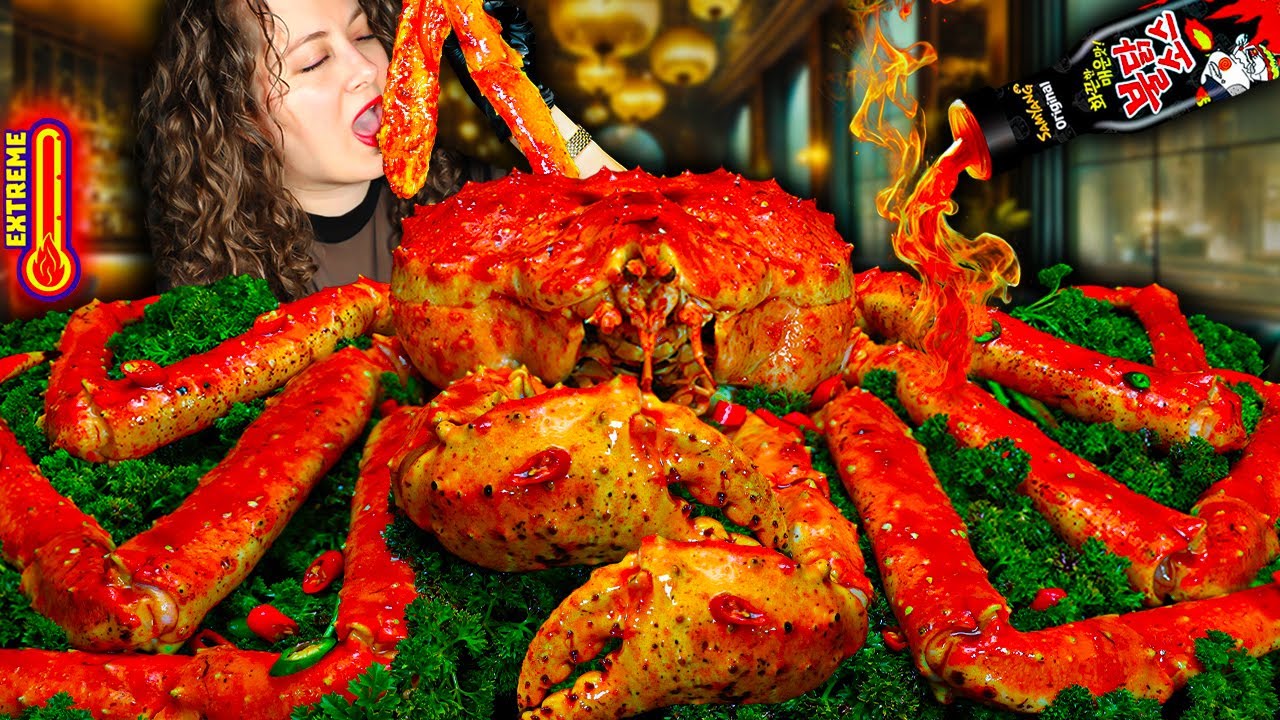 🔥EXTREME SPICY KING CRAB MUKBANG | SEAFOOD MUKBANG | SEAFOOD | SAMYANG BULDAK SAUCE | ASMR SEAFOOD