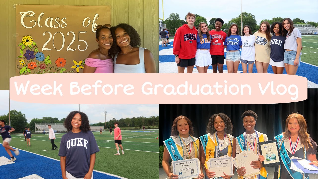 Week Before Graduation Vlog 💙| awards, grad party, senior sunset, senior walk, senior picnic, etc.