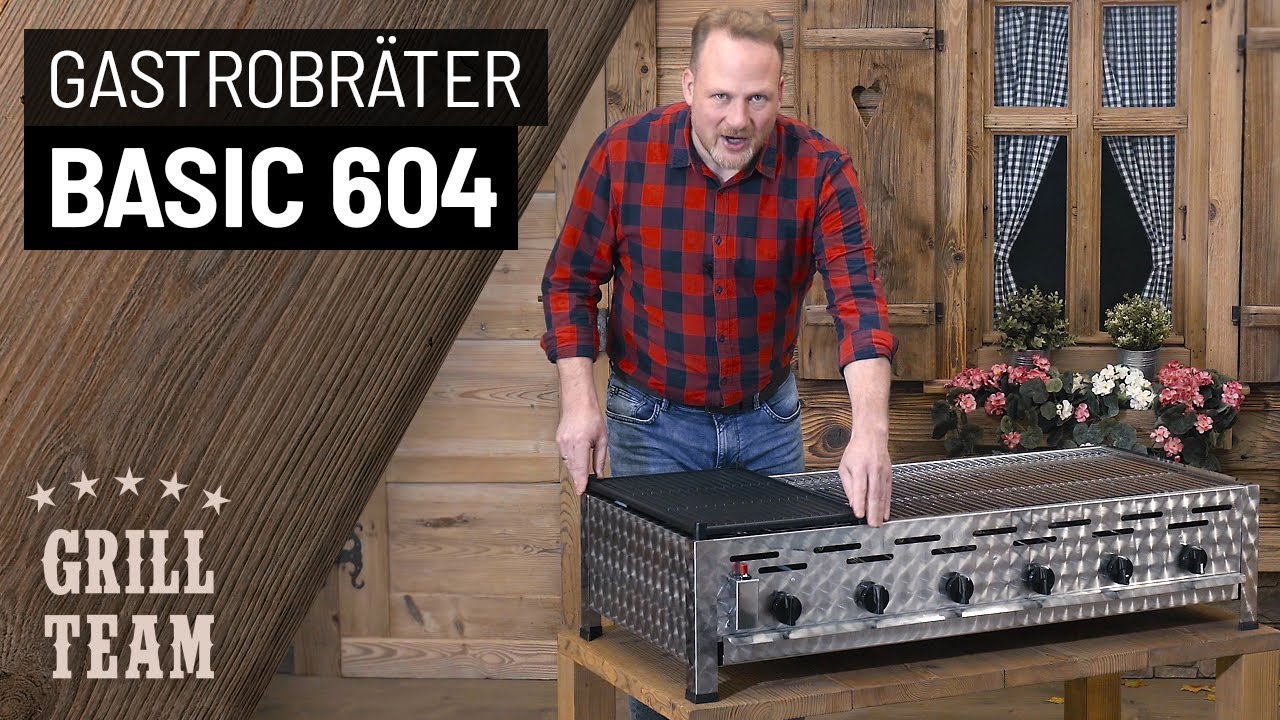 Gastrobräter Basic 604 | Sehr großer Grill mit Alu-Gussplatte und Rost | Vorstellung & Test | V2
