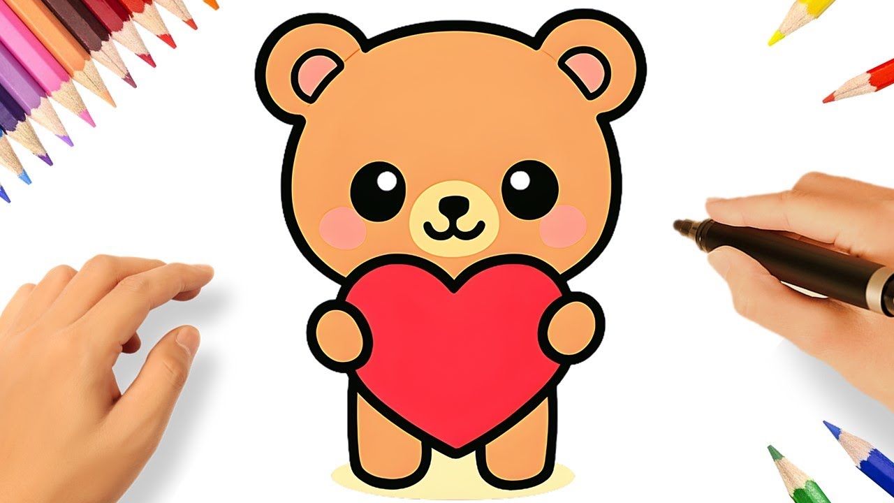 C&Oacute;MO DIBUJAR UN OSITO KAWAII F&Aacute;CIL 🧸❤️