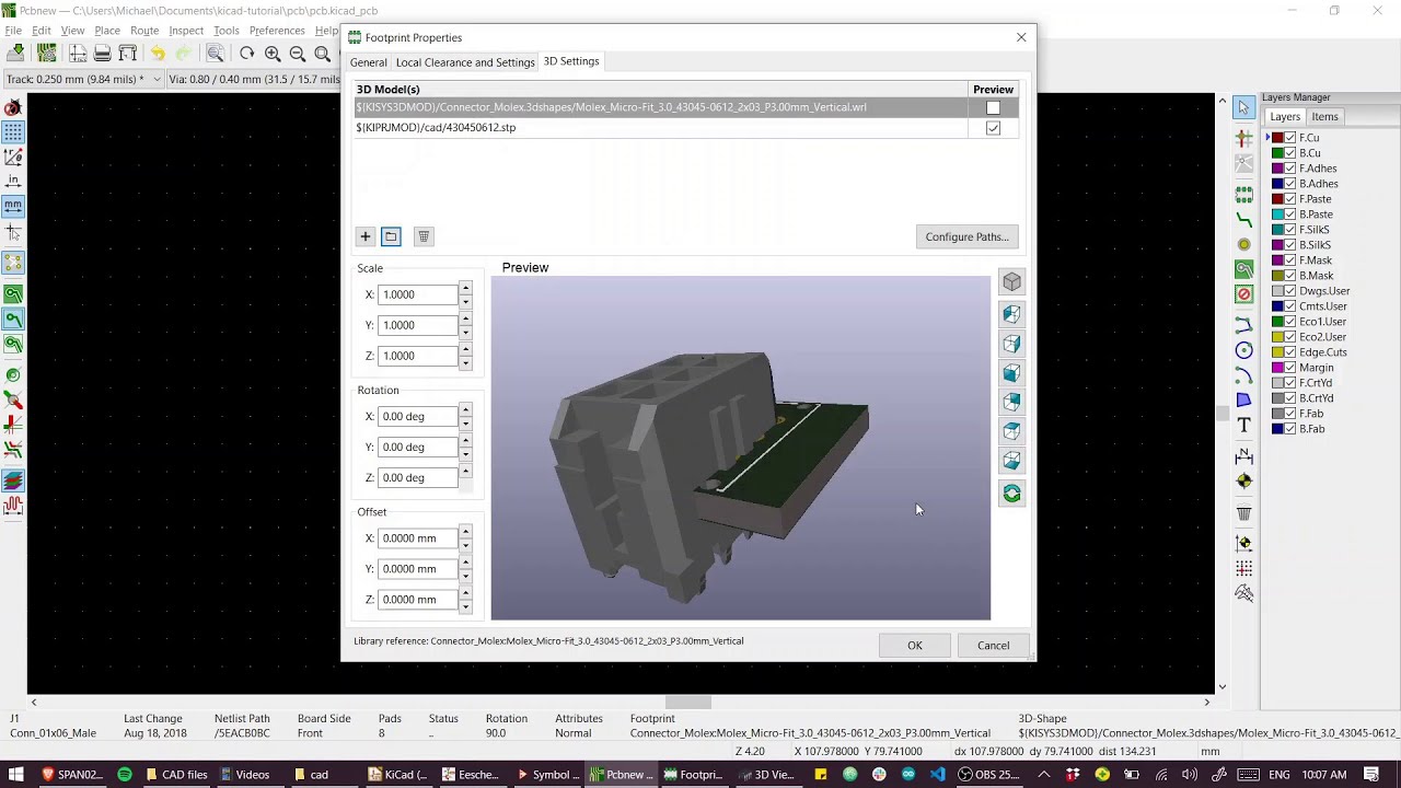 KiCad - Zero to Hero 6 | Add CAD models to 3D view