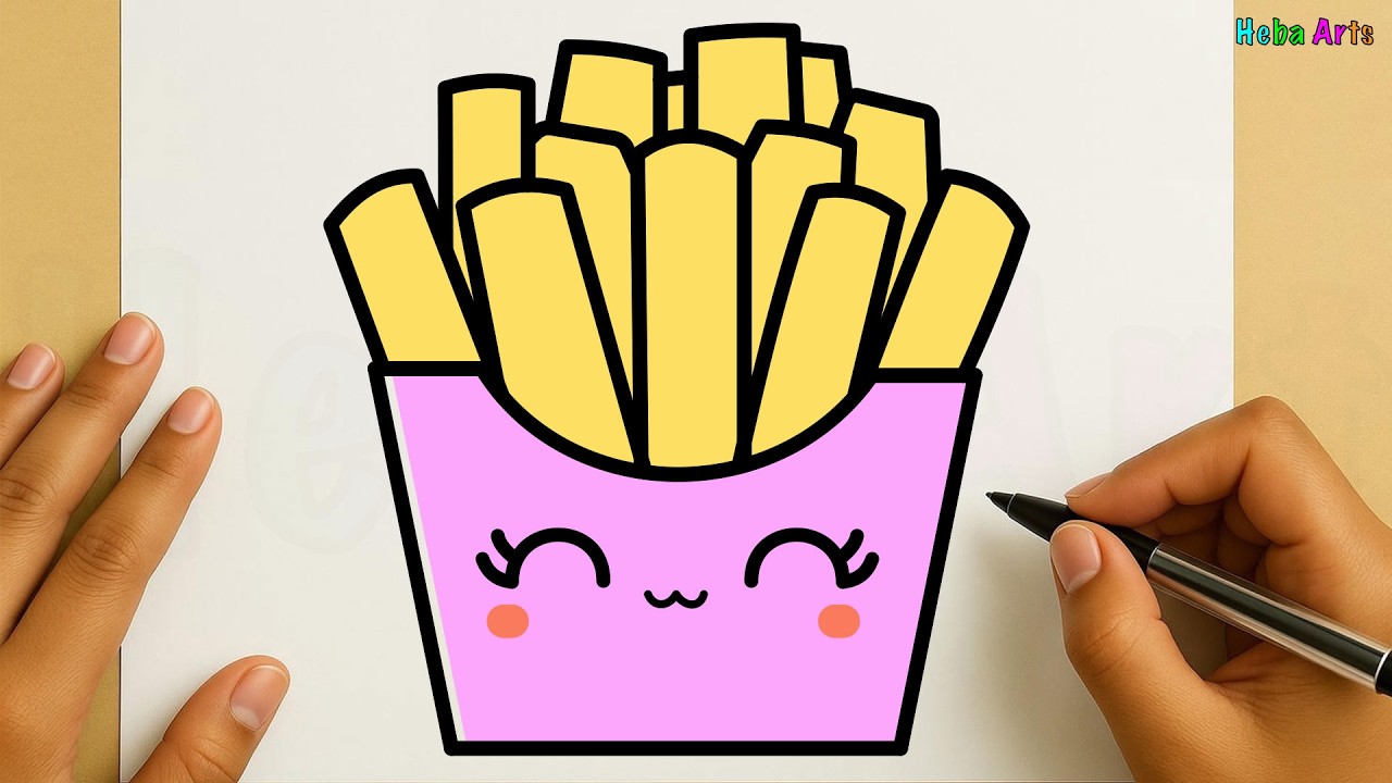 How to Draw a Easy French Fries easy Step by Step / Easy drawing / Easy Kawaii Drawing for Kids