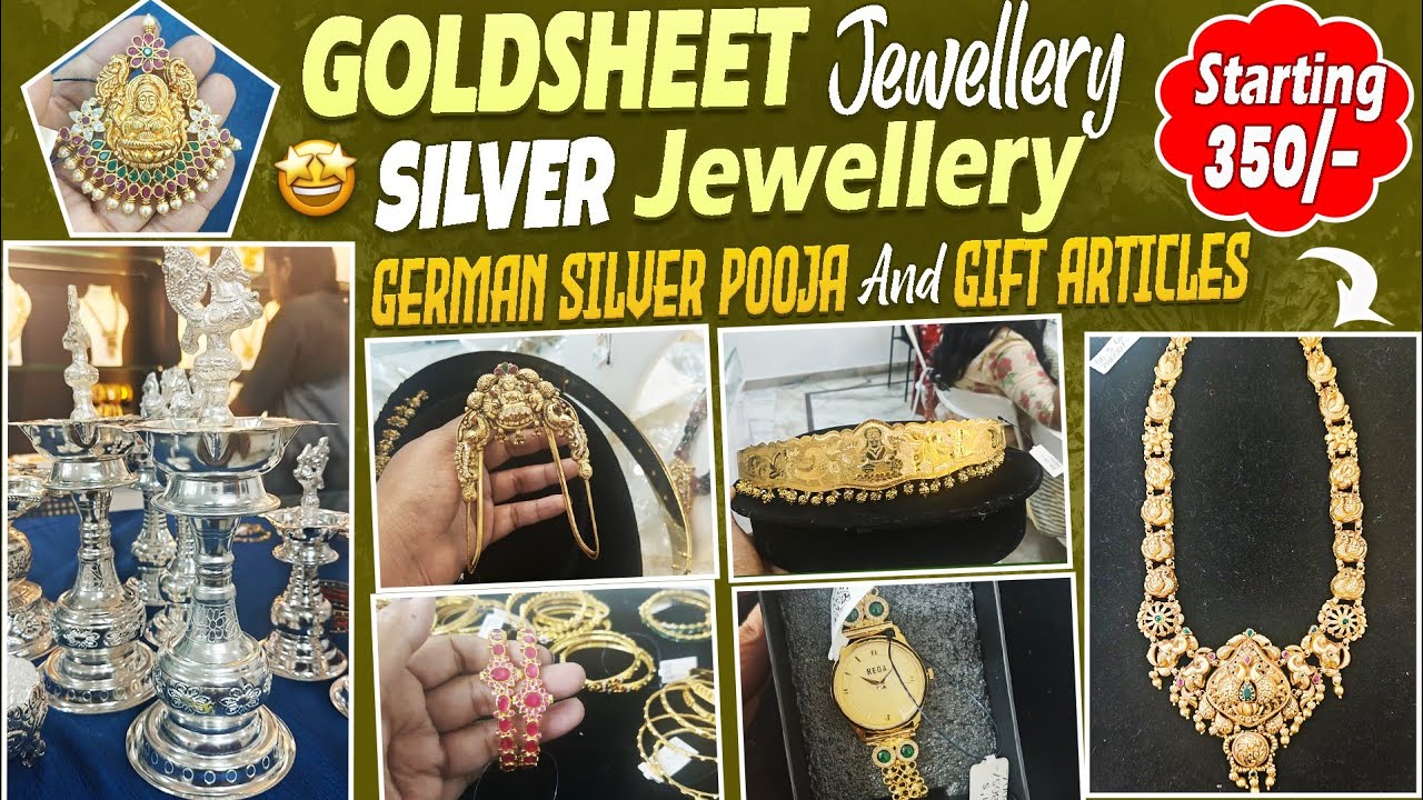 Starting 350/- goldsheet jewellery, silver jewellery and german silver jewellery 