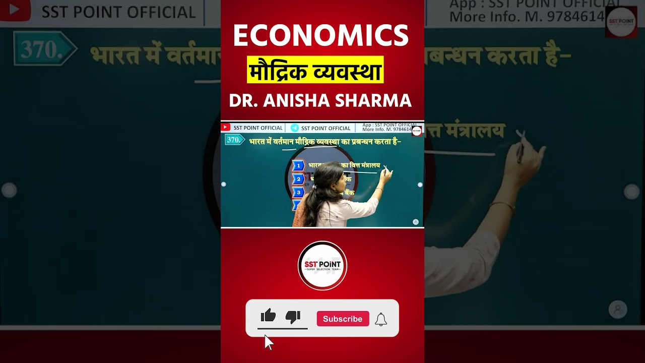 📈 Economics (अर्थशास्त्र)। भारत में मौद्रिक व्यवस्था💲 का प्रबंधन। Dr. Anisha Sharma
