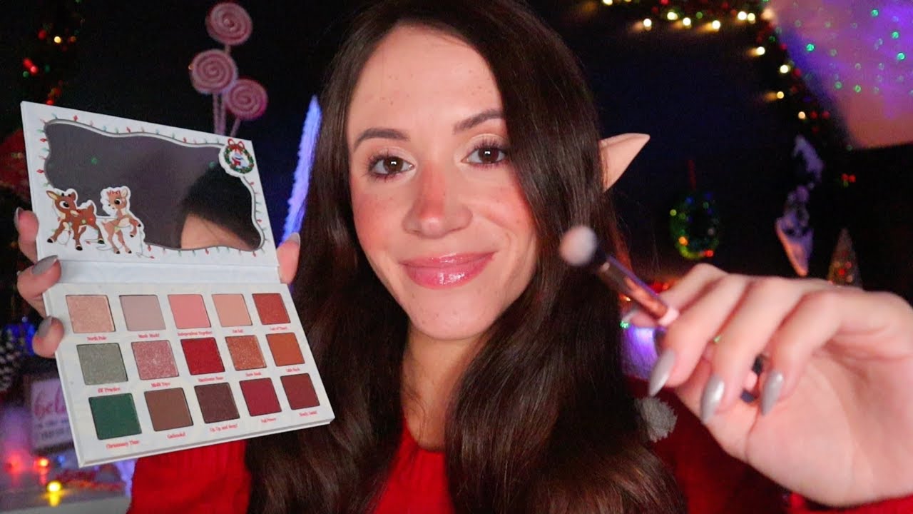 ASMR / Elf Does Your Makeup For Christmas Dinner 🎄