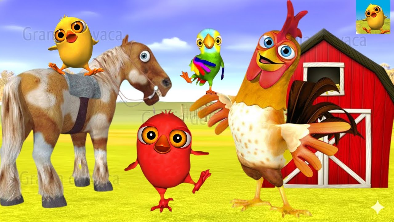 El Pollito pío 3d - el Toro y el Tractor de la Granja -el Pollito y el Tractor de la Granja